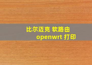 比尔迈克 软路由 openwrt 打印